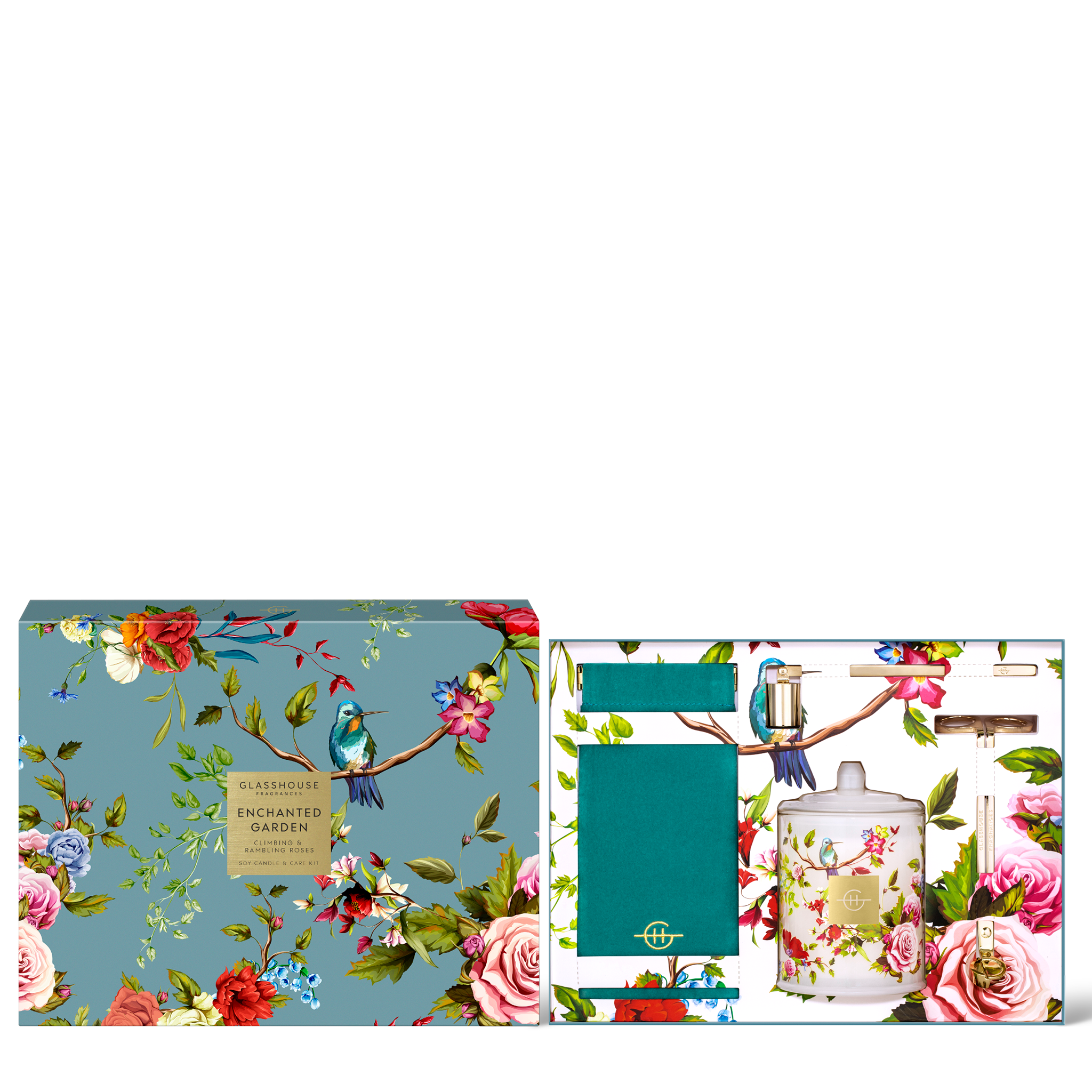 Enchanted Garden Candle Care Gift Set | Glasshouse Enchanted Garden Candle Care Gift Set | Glasshouse