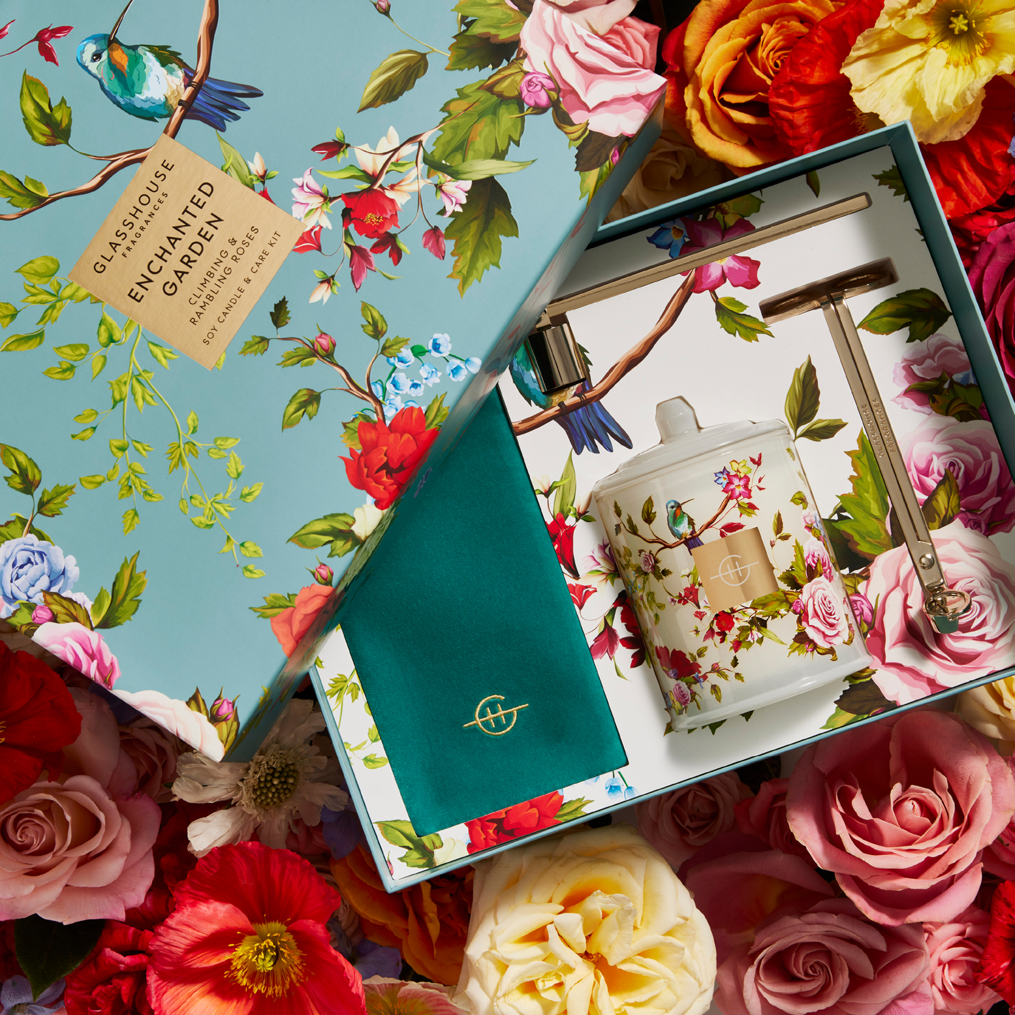 グラスハウス キャンドル 380g ENCHANTED GARDEN Enchanted Garden Candle Care Gift Set | Glasshouse