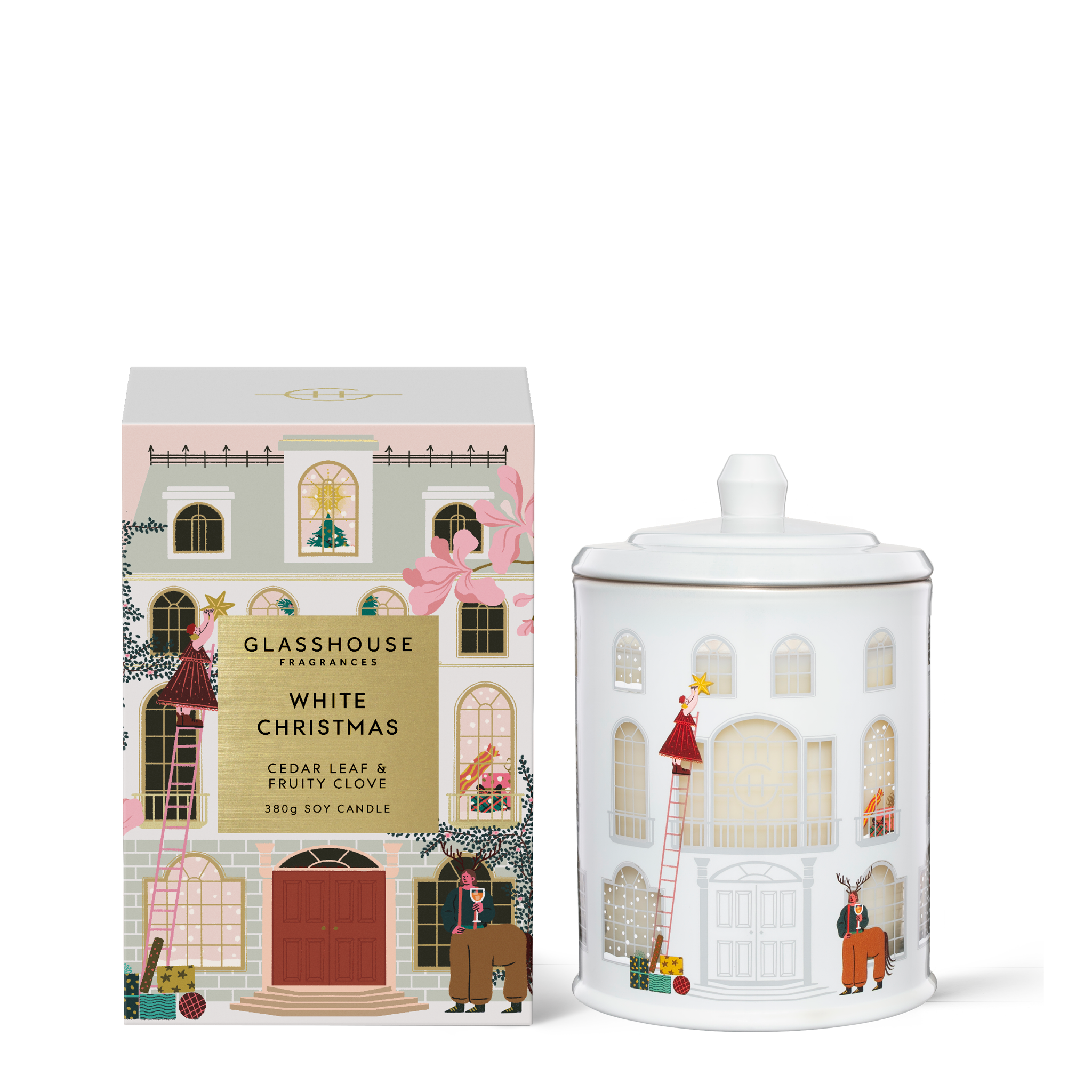 ☆GLASSHOUSE WHITE CHRISTMAS☆キャンドル 新品 White Christmas - 380g Soy Candle | Glasshouse Fragrances