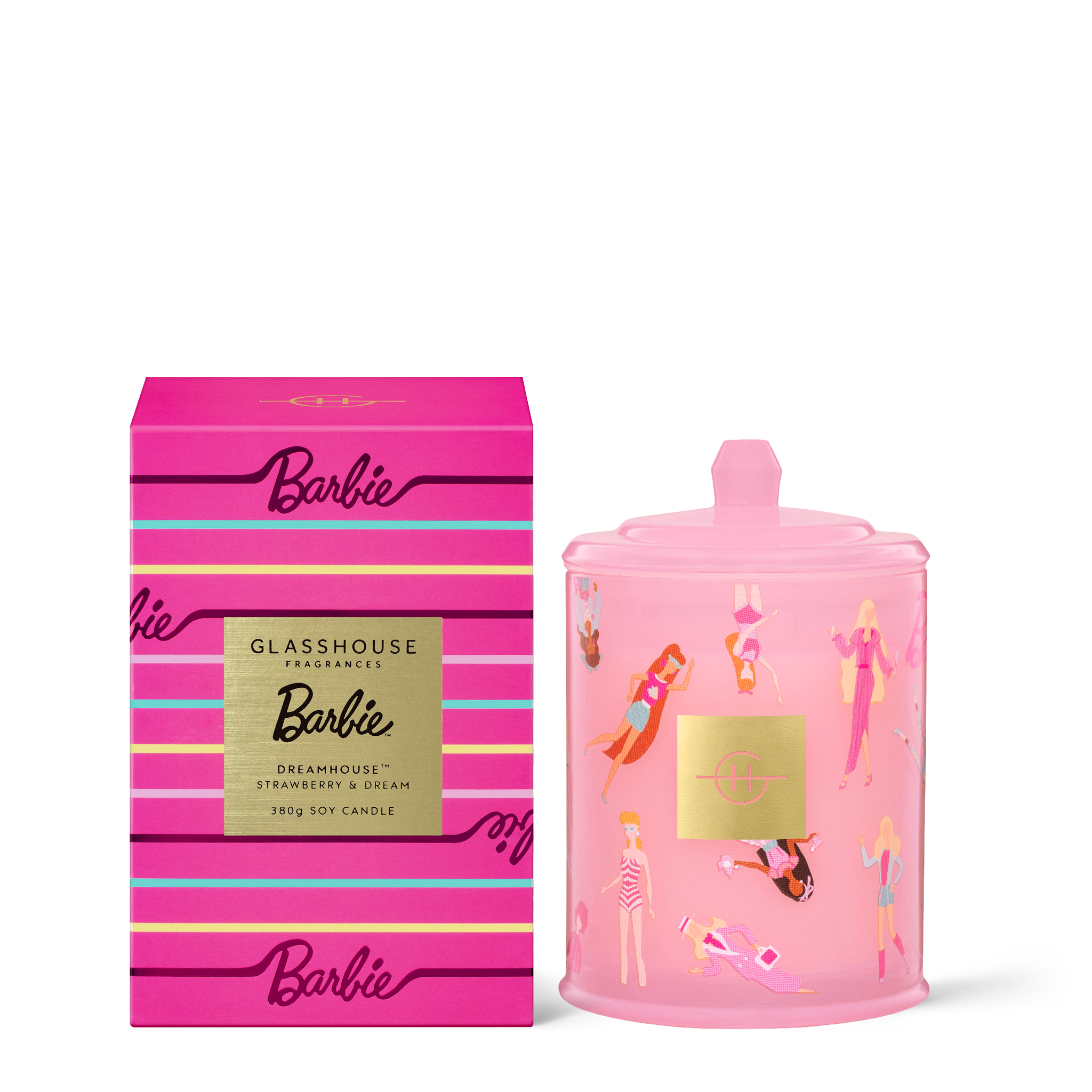 グラスハウス バービー キャンドル Barbie BARBIE™ DREAMHOUSE™- 380g Soy Candle | Glasshouse Fragrances
