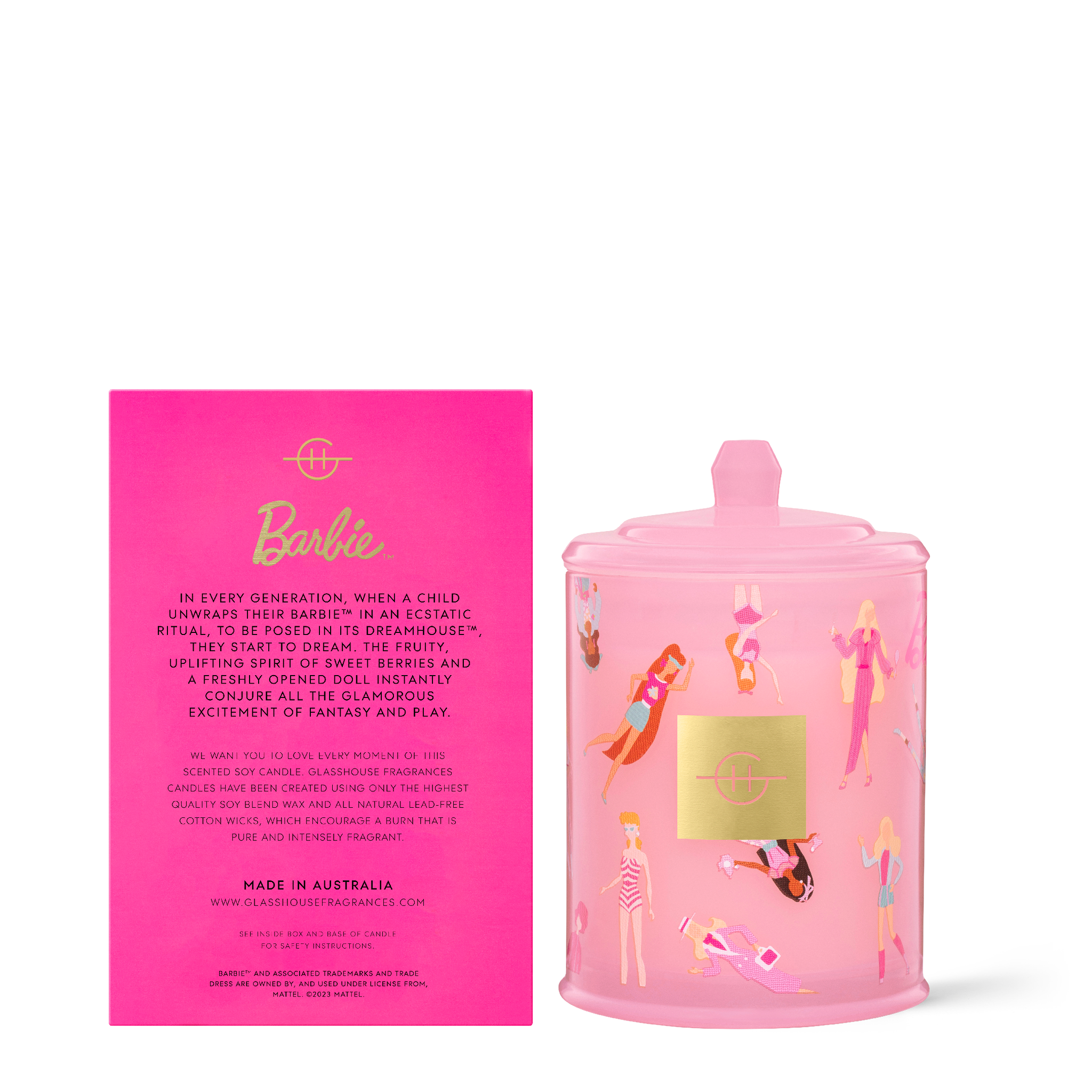 グラスハウス バービー キャンドル Barbie BARBIE™ DREAMHOUSE™- 380g Soy Candle | Glasshouse Fragrances