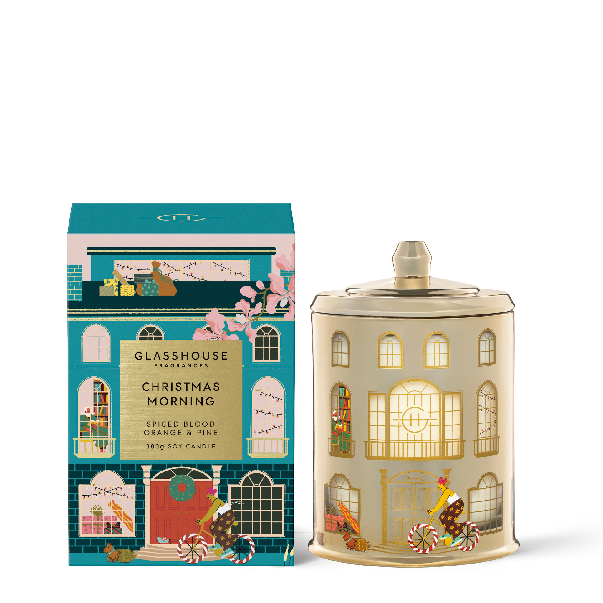 GLASSHOUSE CHRISTMAS MORNING アロマキャンドル Christmas Morning - 380g Soy Candle | Glasshouse Fragrances