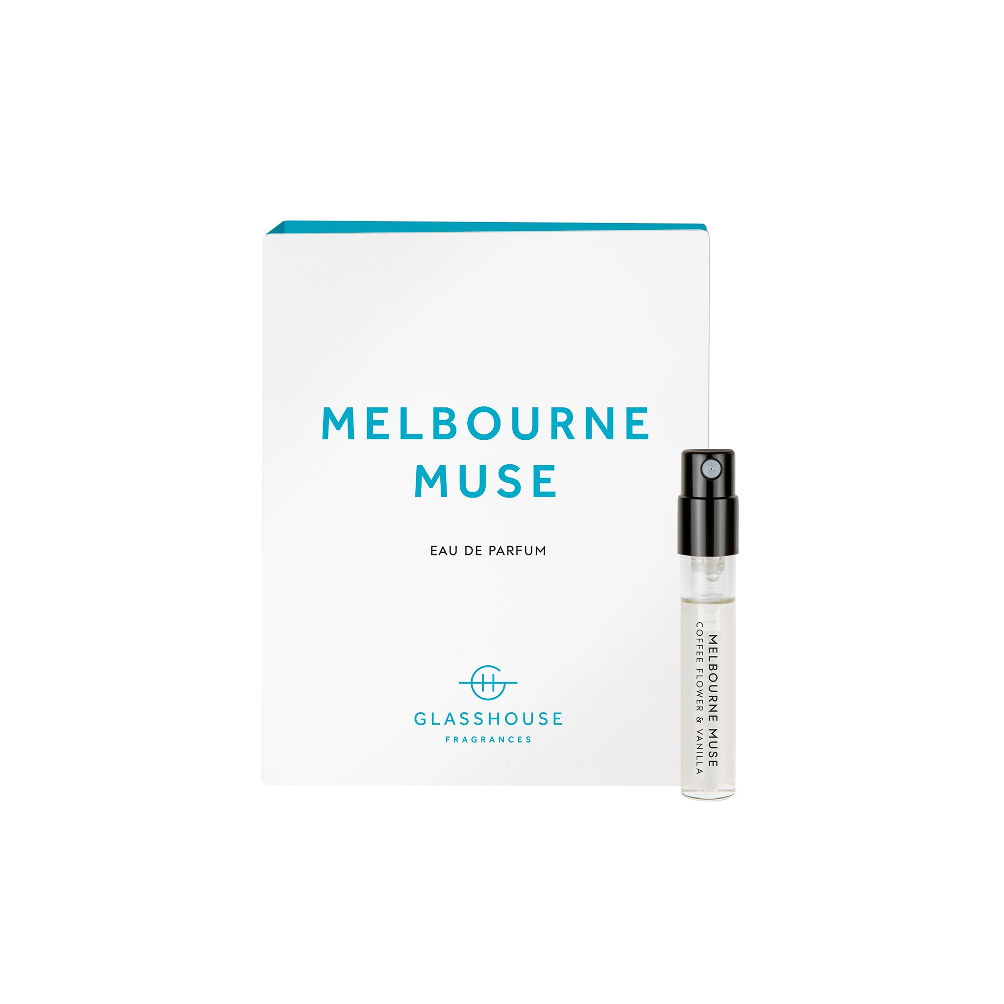 Glasshouse Fragrances Melbourne Muse Coffee Flower and Vanilla 1.8mL Eau de Parfum Sample with box