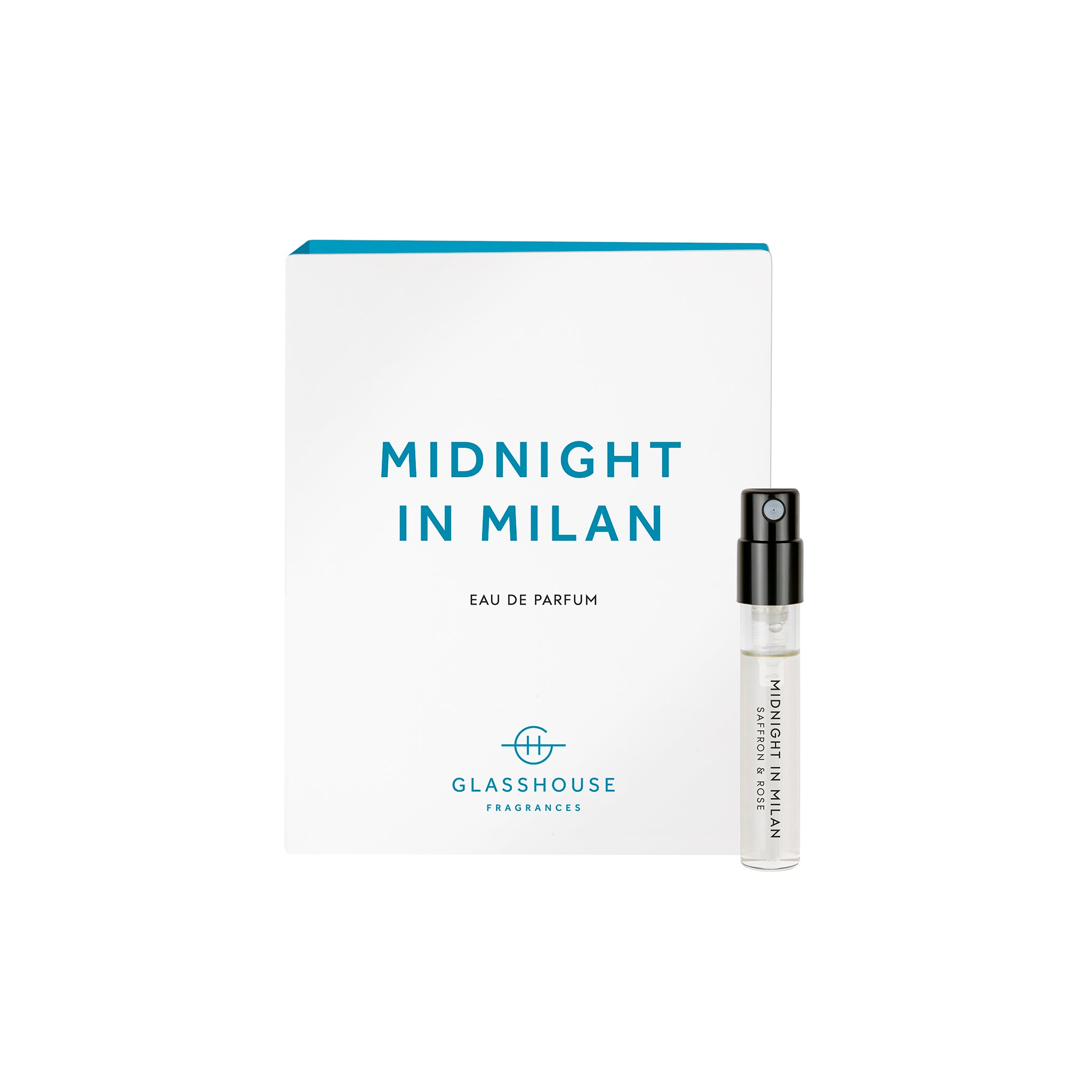 Glasshouse Fragrances Midnight in Milan Saffron and Rose 1.8m Eau de Parfum Sample with box