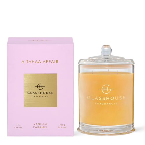 Glasshouse Fragrances A Tahaa Affair Vanilla Caramel 760g Soy Candle with box