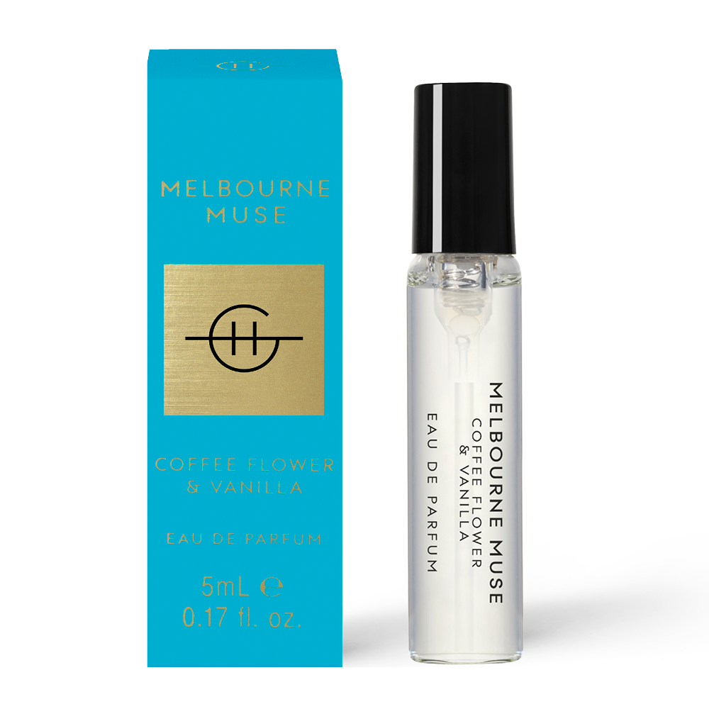 Glasshouse Fragrances Melbourne Muse Coffee Flower and Vanilla 5mL Eau de Parfum with box