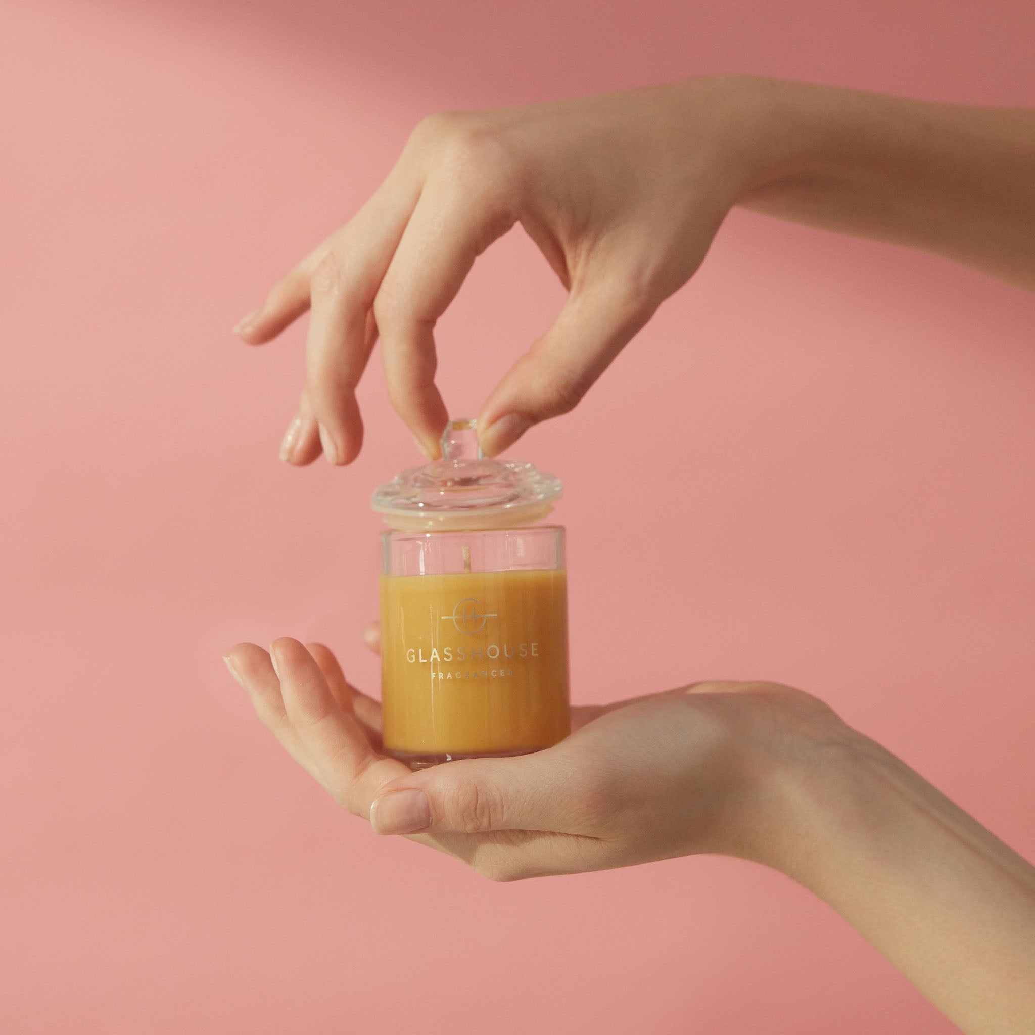 Glass discount house candle