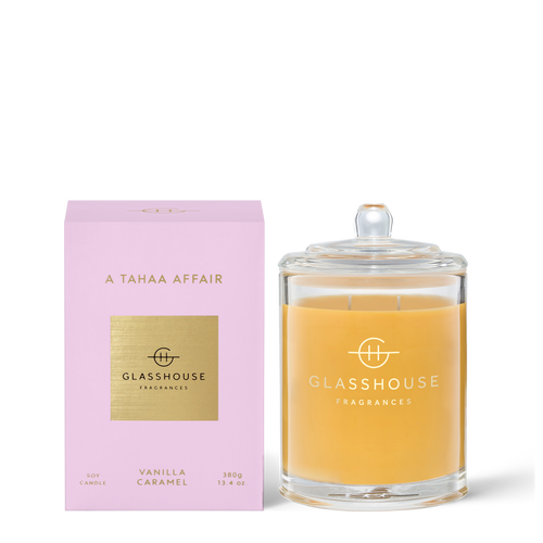 Glasshouse Fragrances A Tahaa Affair Vanilla Caramel 380g Soy Candle with box