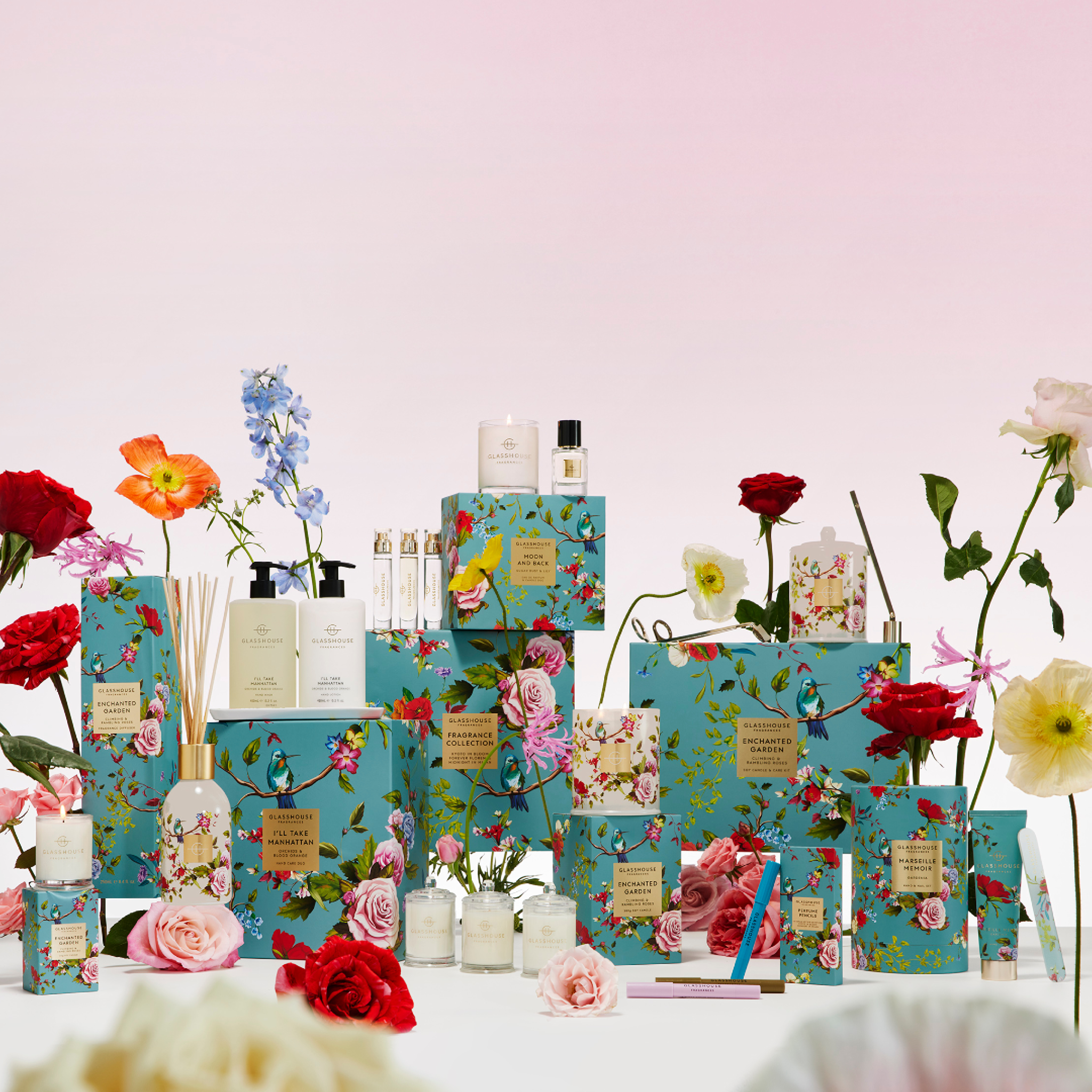 Enchanted Garden Candle Care Gift Set | Glasshouse Enchanted Garden Candle Care Gift Set | Glasshouse