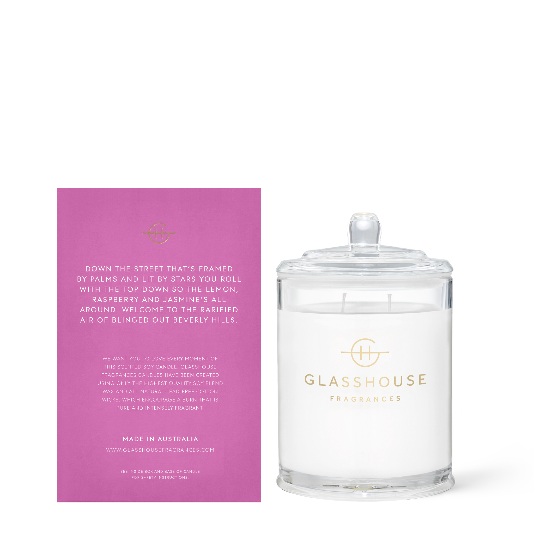 Beverly Hills 380g Soy Candle Glasshouse Fragrances Glasshouse