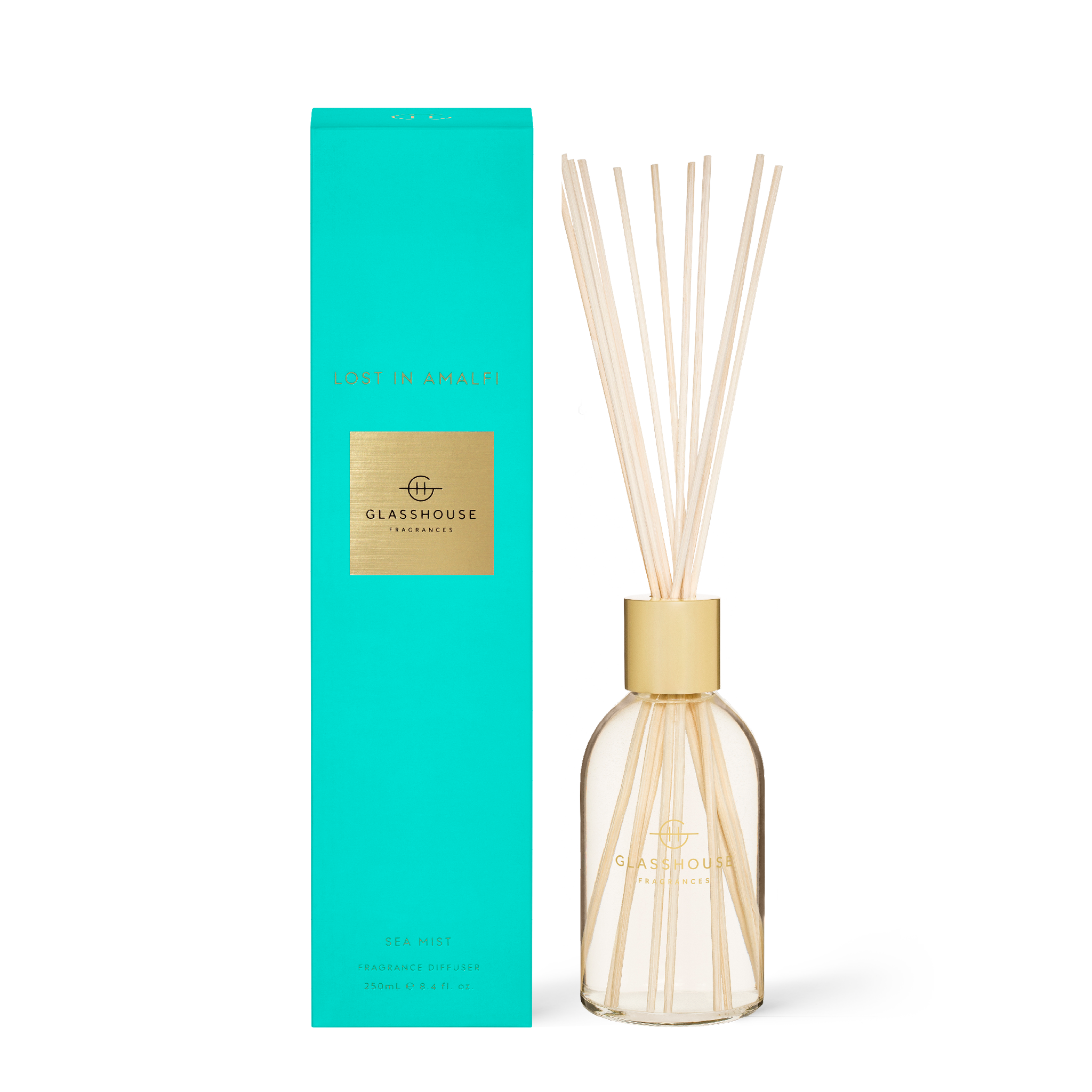 Glasshouse Fragrances Lost in Amalfi Sea Mist 250mL Fragrance Diffuser with box