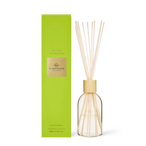 Glasshouse Fragrances We Met in Saigon Lemongrass 250mL Fragrance Diffuser with box