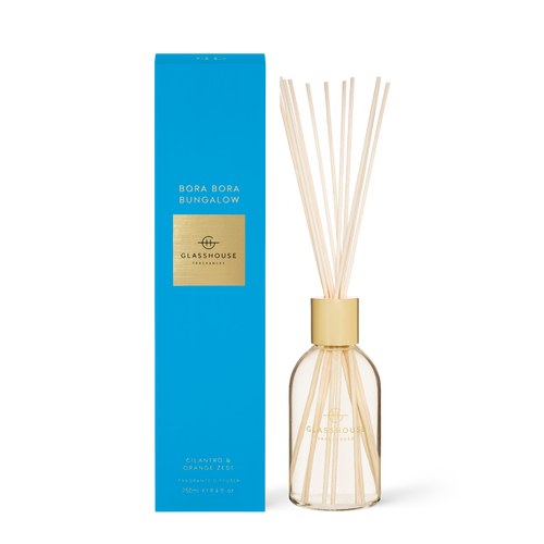 Glasshouse Fragrances Bora Bora Bungalow Cilantro and Orange Zest Scent 250mL Diffuser with box
