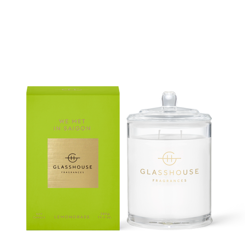 Glasshouse Fragrances We Met in Saigon Lemongrass 380g Soy Candle with box