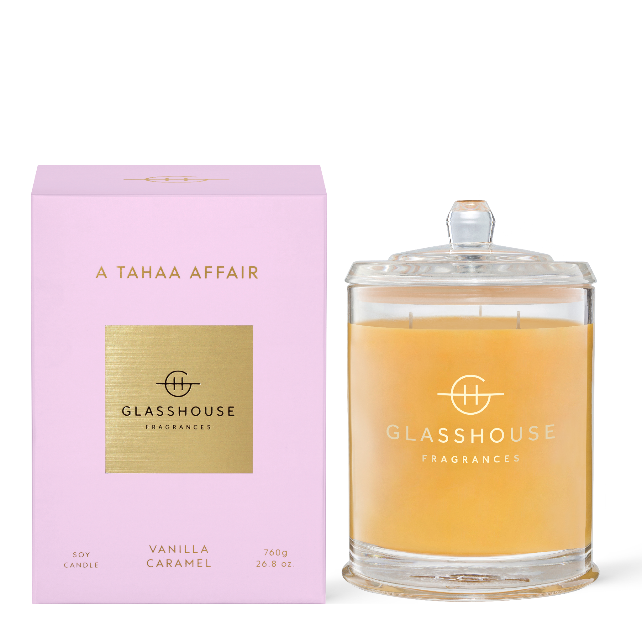 Glasshouse Fragrances A Tahaa Affair Vanilla Caramel 760g Soy Candle with box